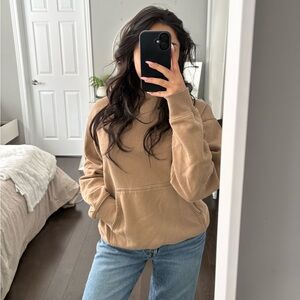 Aritzia Cozy AF Fleece Perfect Hoodie (Tan)